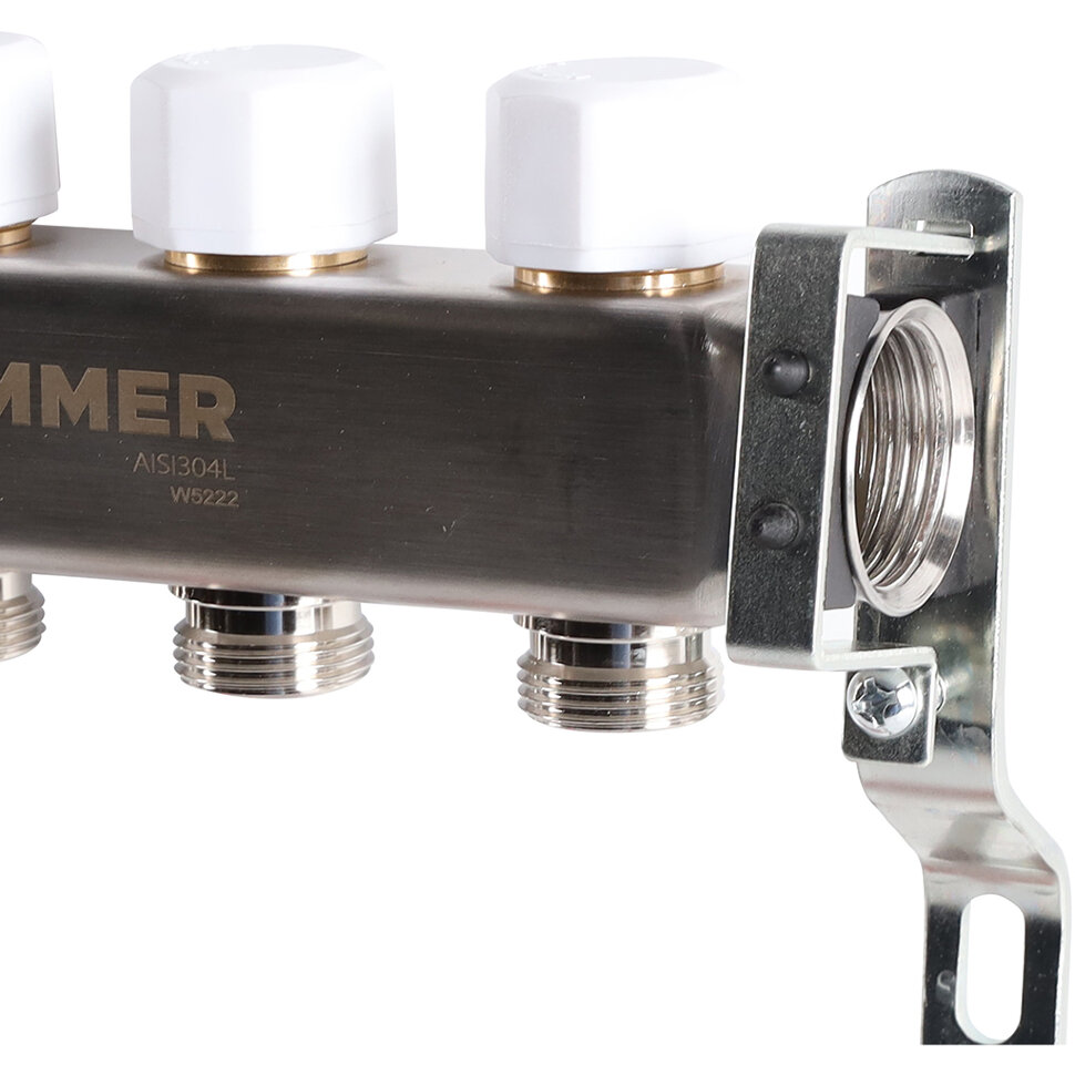 ROMMER RMS-1200-000004 ROMMER Коллектор из нержавеющей стали с расходомерами 4 вых.