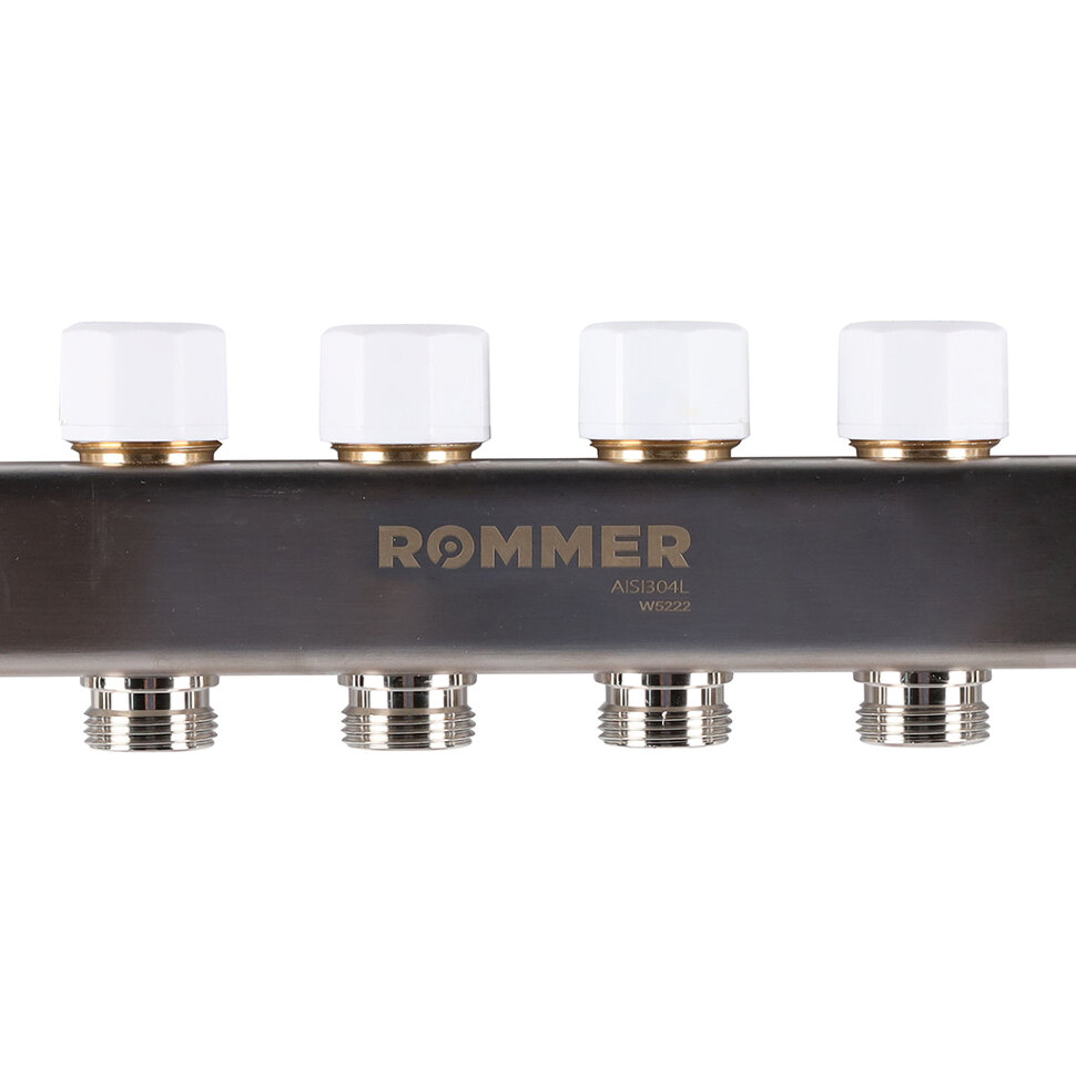 ROMMER RMS-1200-000006 ROMMER Коллектор из нержавеющей стали с расходомерами 6 вых.
