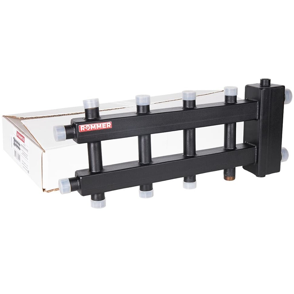 ROMMER RDG-0060-024025 ROMMER Коллектор (дублер компакт) с гидроразделителем на 2+2+1 контура  до 60 кВт