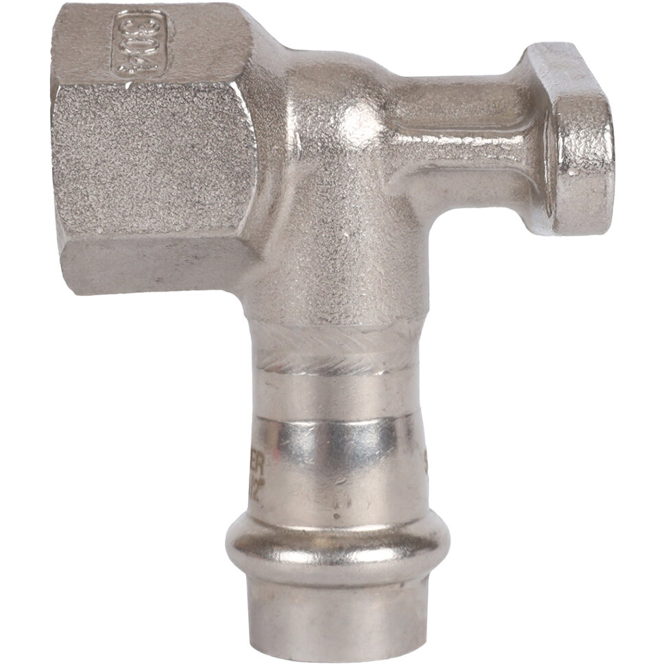 ROMMER RSS-0011-001512 ROMMER Угольник настенный с креплением-ВР, 15х1/2, из нержавеющей стали прессовой
